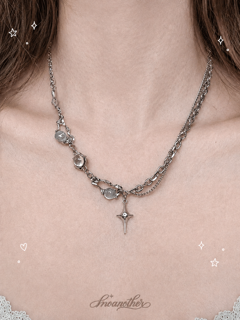 NIALAYA レイヤードチャームネックレス StrayKids Leeknow Pick] ニンオリエンタルレイヤードサージカル