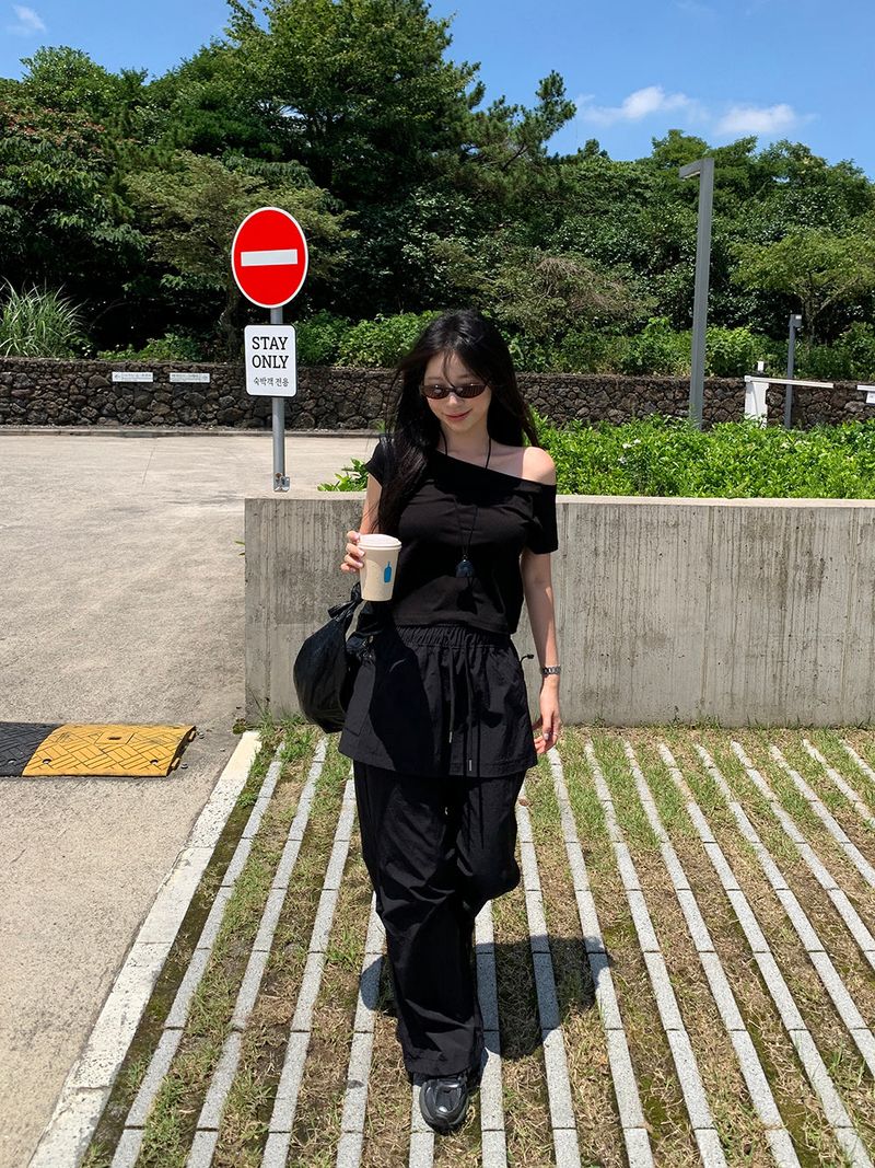 [MADE] Kaen Nylon Layered Skirt Banding Pants