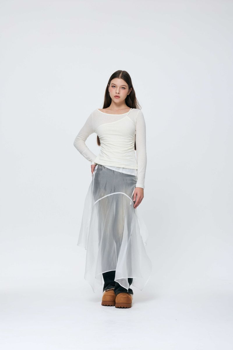 MUREN SHIRRING TOP / IVORY