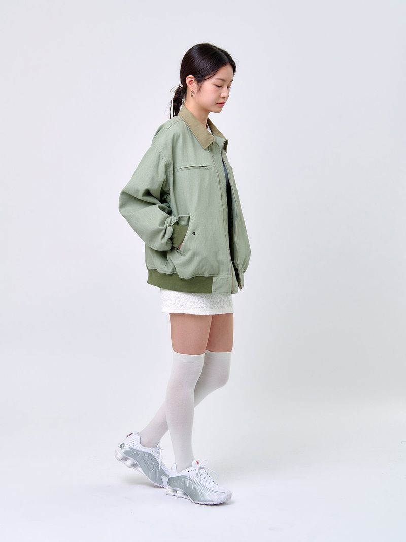 WASHED STITCH BLOUSON_Light Green