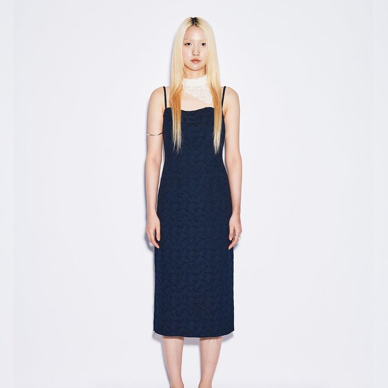 GYEOL（ギョル）の「jacquard bustier dress  [navy]（Dresses）」