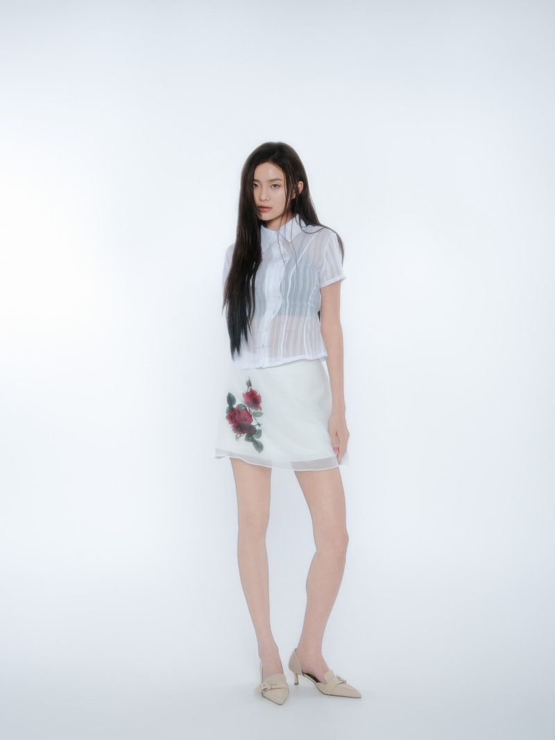 ASYMMETRIC STRIPE SHIRTS [WHITE]