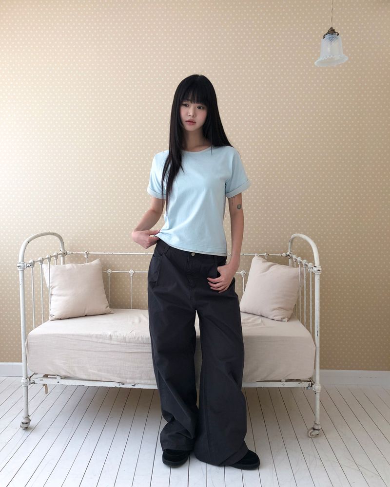 Hichel Washed Wide Pants