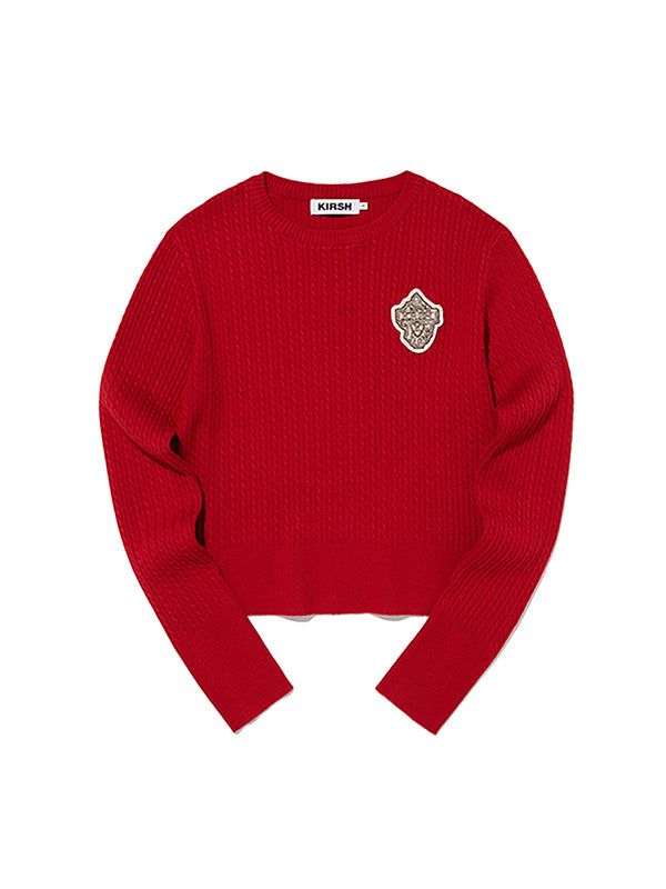 KIRSH（キルシー）の「EMBLEM WAPPEN ROUND NECK KNIT [RED]（Tops）」
