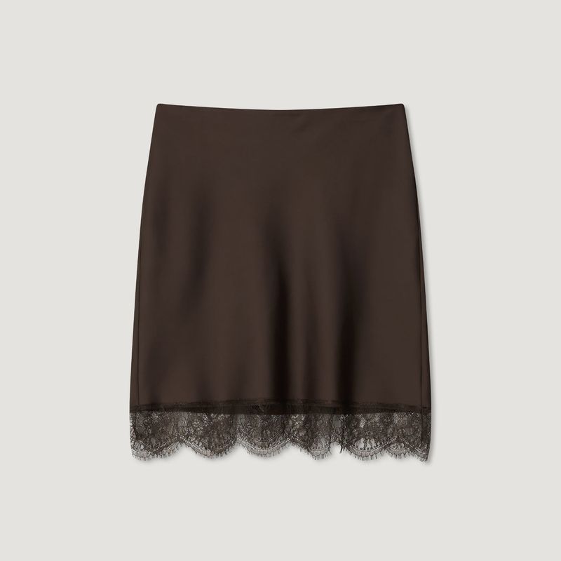 Rose Stain Lace Mini Skirt
