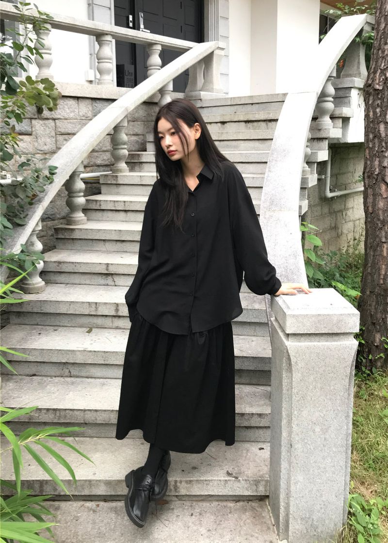 POCKET LINE COTTON SKIRT