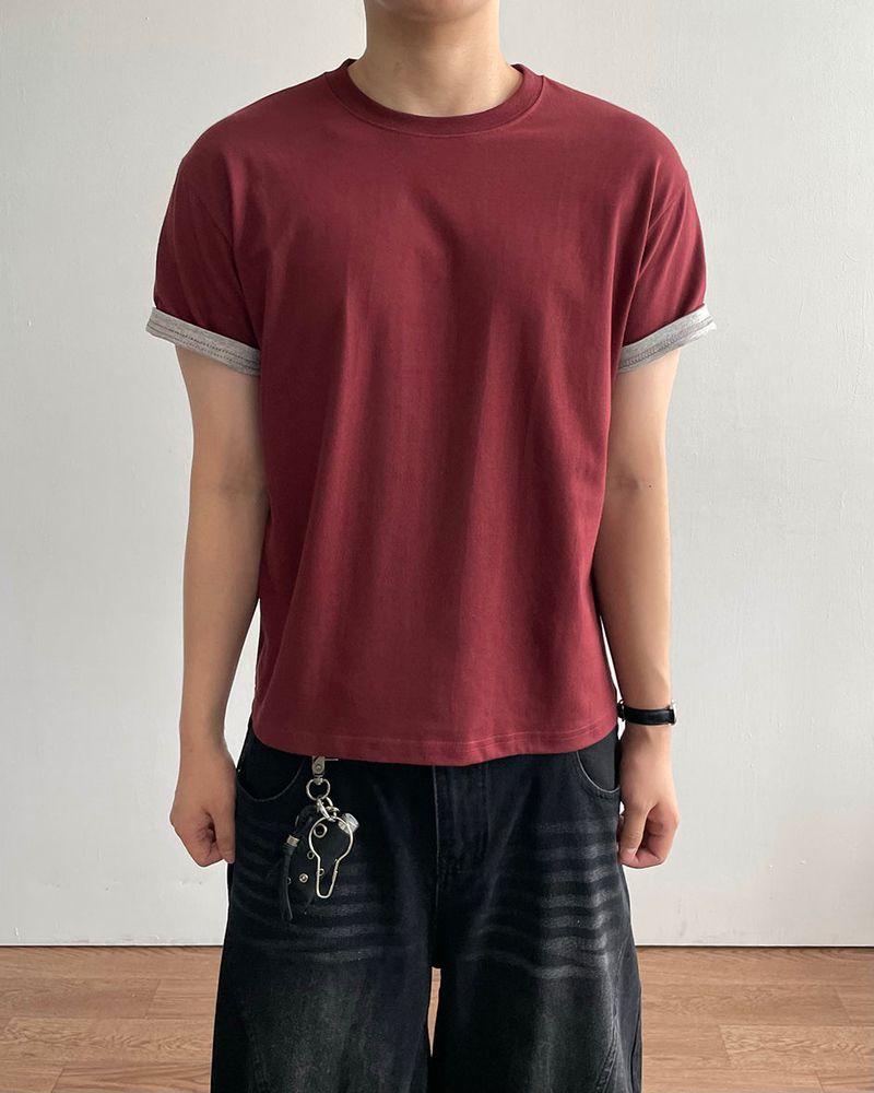 Duet Crop Roll-up Short Sleeve T