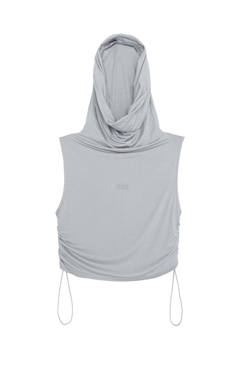 WOOHWA（ウファ）の「HOOD SLEEVELESS GREY（Tops）」