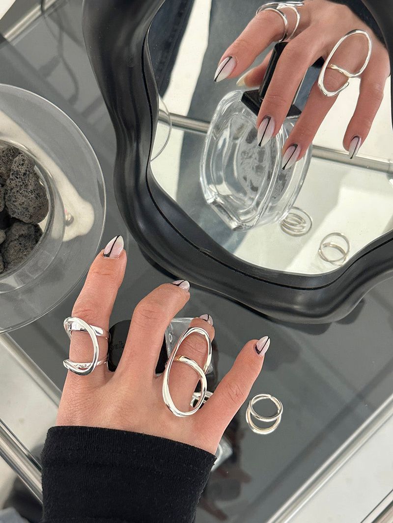 [925silver] Out frame ring