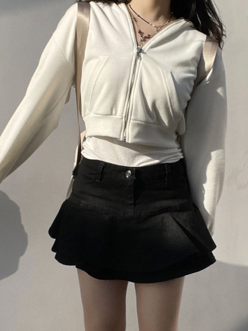 crop soft Hood zipup