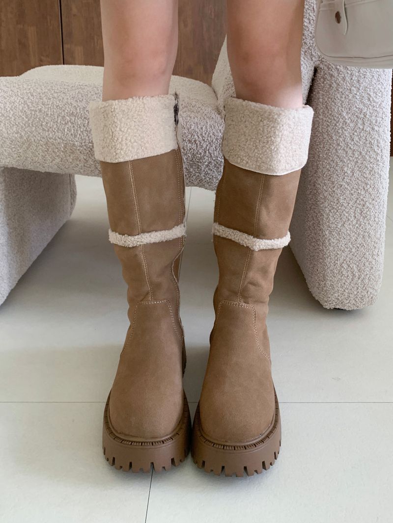 Muffin Roll Suede Dumble Ugg Long Boots (2 colors)