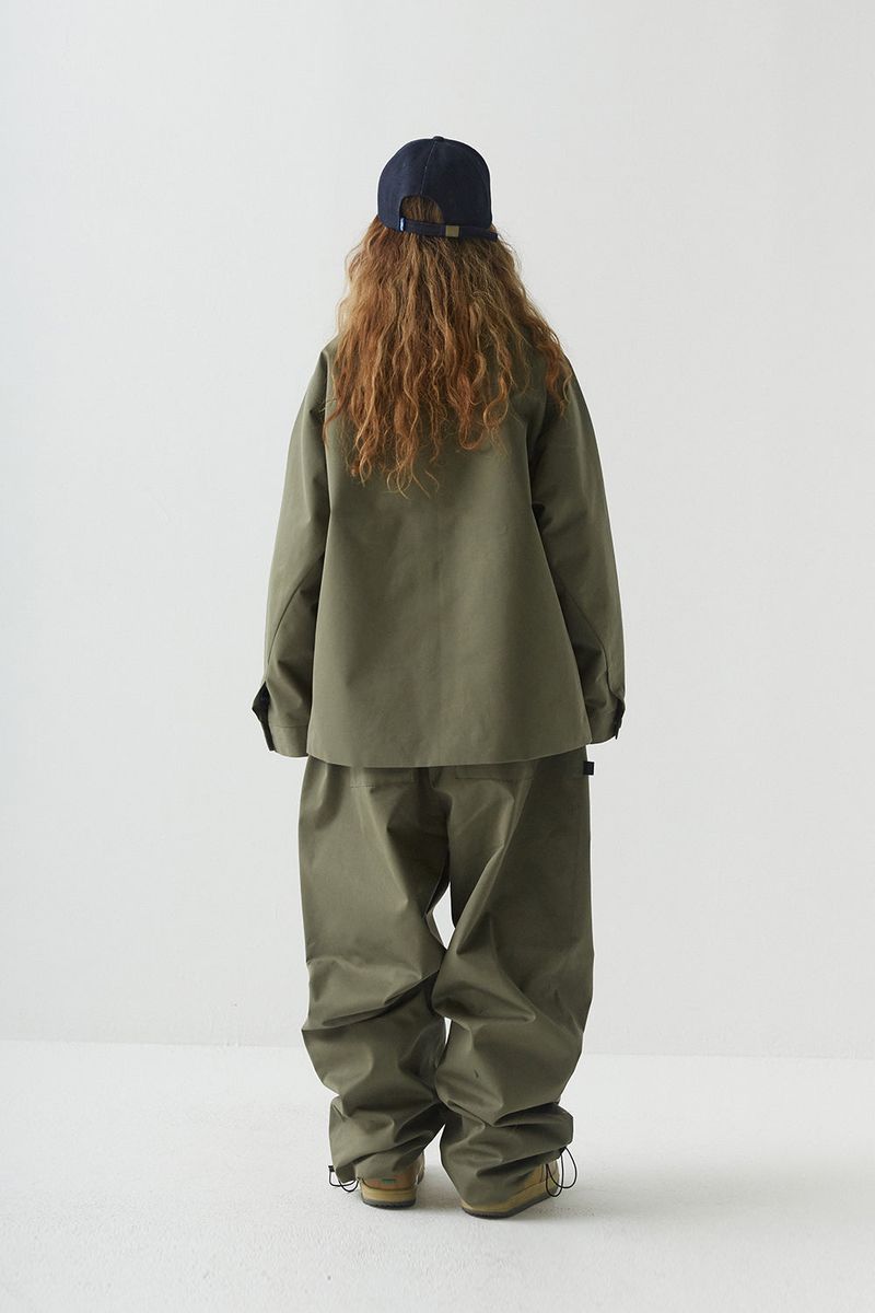 BSR2223FWJK065 LOGO COLLAR COTTON BASIC JACKET KHAKI