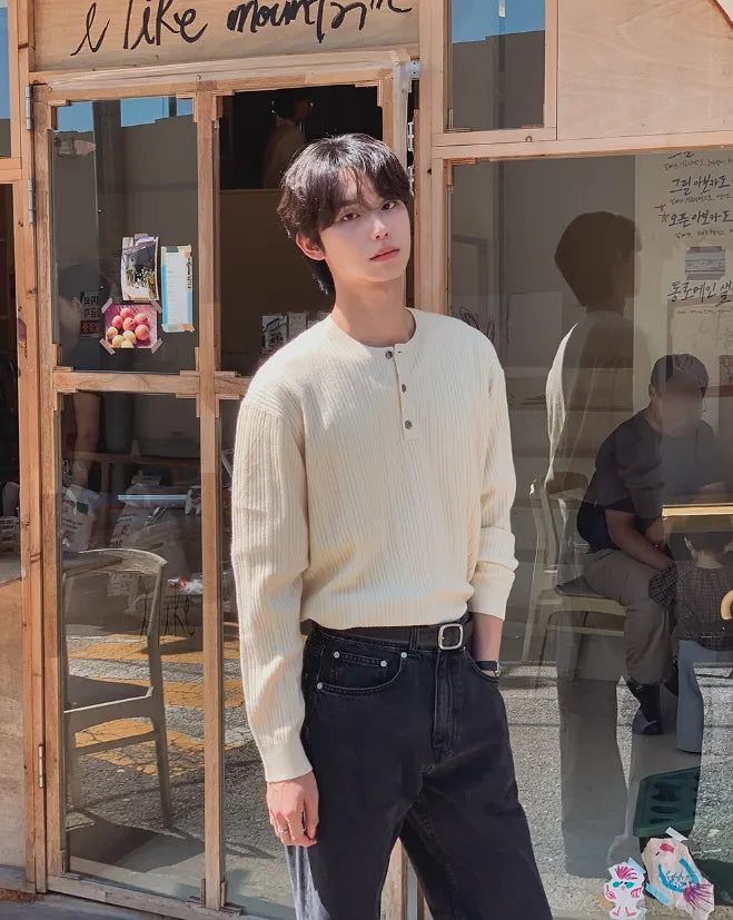 Cannon More Henley Neck Knit