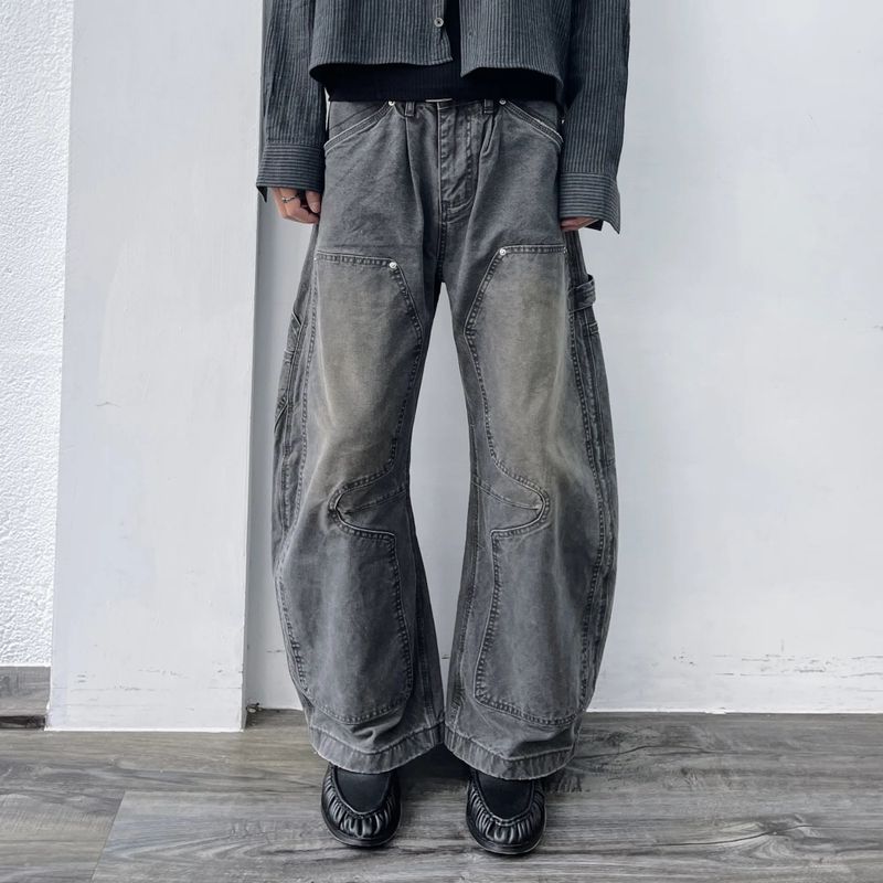 FADE MEET（フェードミート）の「Curved Double-Knee Washed Trousers（Pants）」