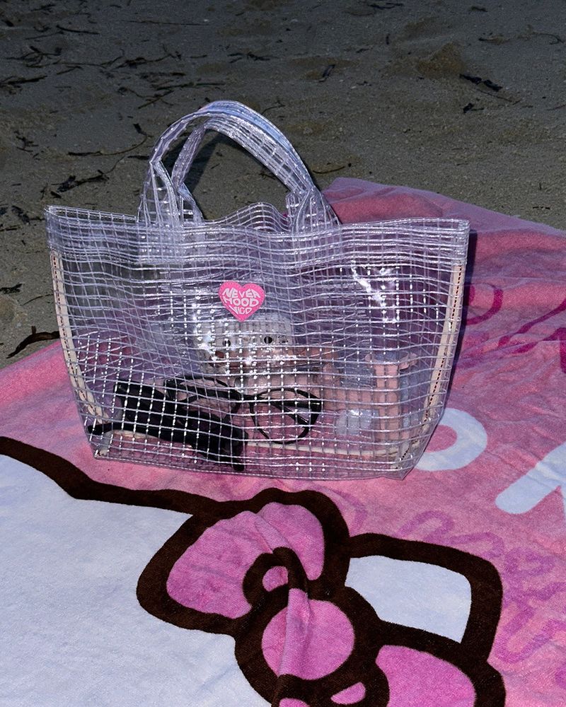 Heart pvc Transparent tote Beach bag