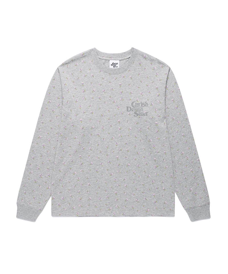 FLOWER SELLER LOGO LS TEE GREY(PURPLE)(CV2GSUT551A)