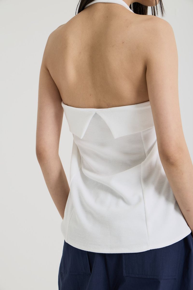 Halterneck sleeveless, White