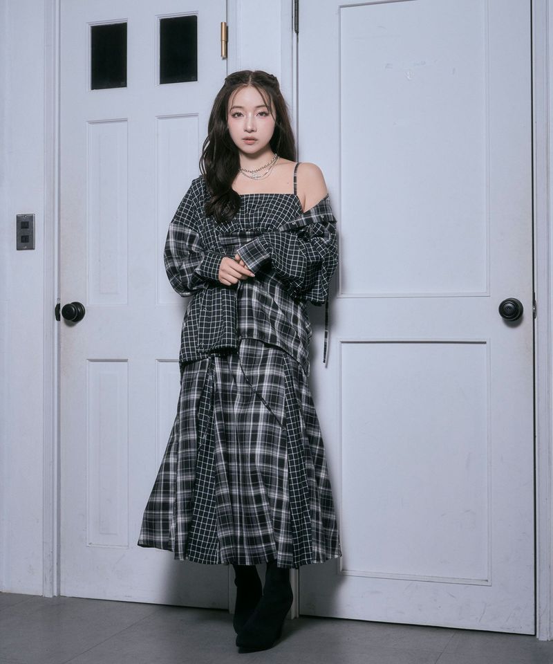 ANDGEEBEE（アンジービー）の「ドッキングチェックキャミワンピ（Dresses）」