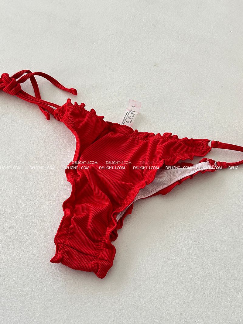 a frill ribbed bikini