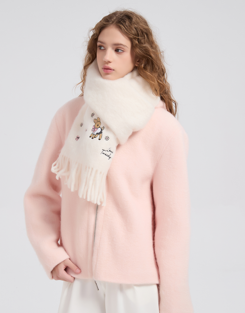 Roarin Oversized Hood Zip-Up Quilted Coat Pink