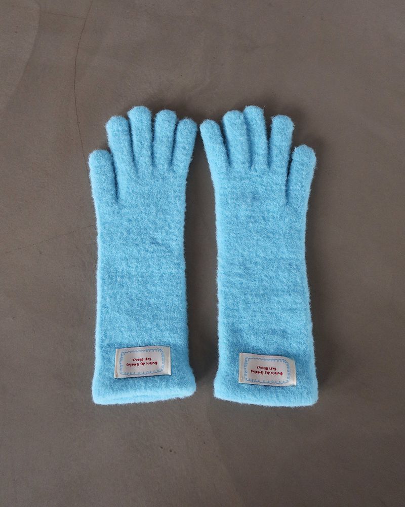 Patch Finger Slit Long Gloves