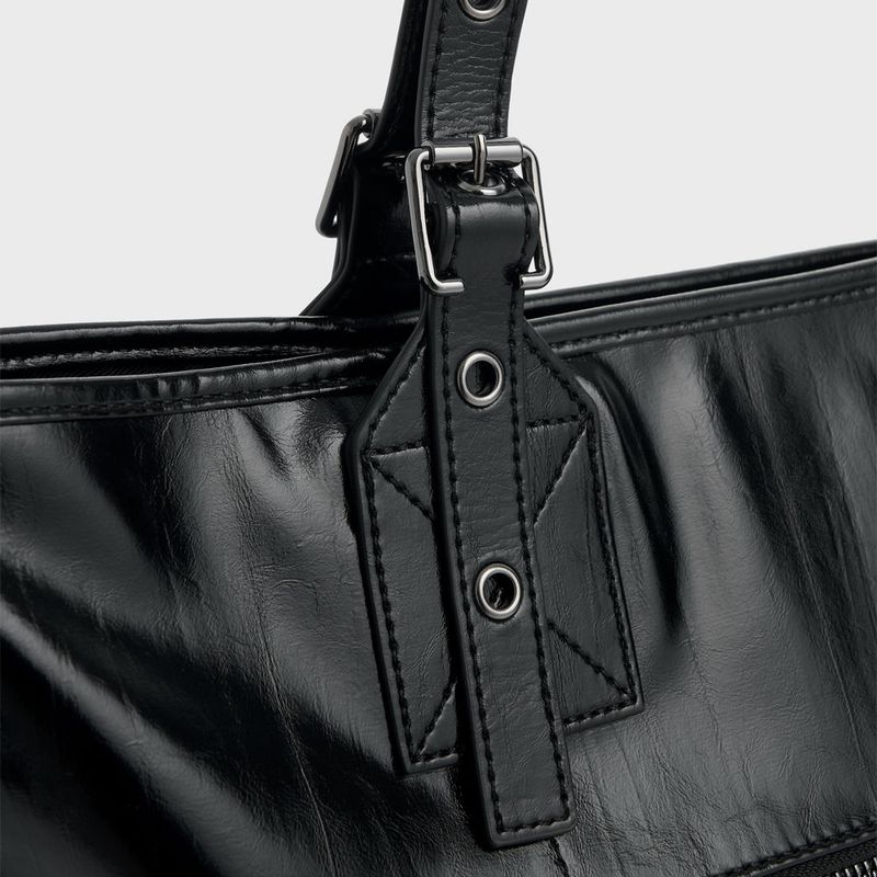 Glossy Buckle Bag (Black)