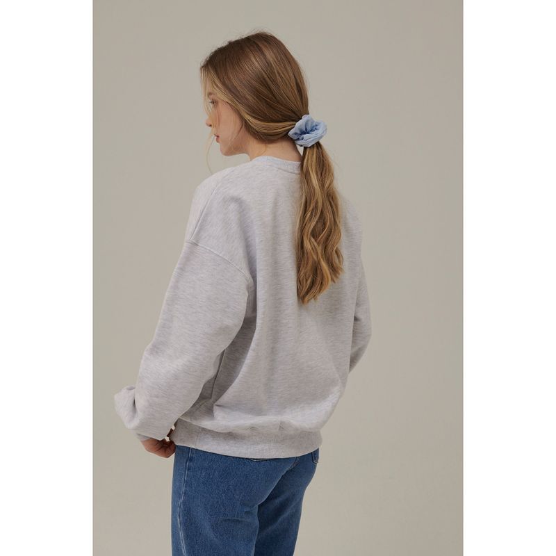 PEACHES DRAWING SWEATSHIRT_WHITE MELANGE