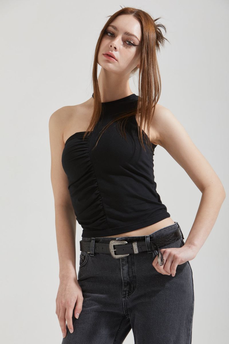 SHIRRING CHOKER TOP