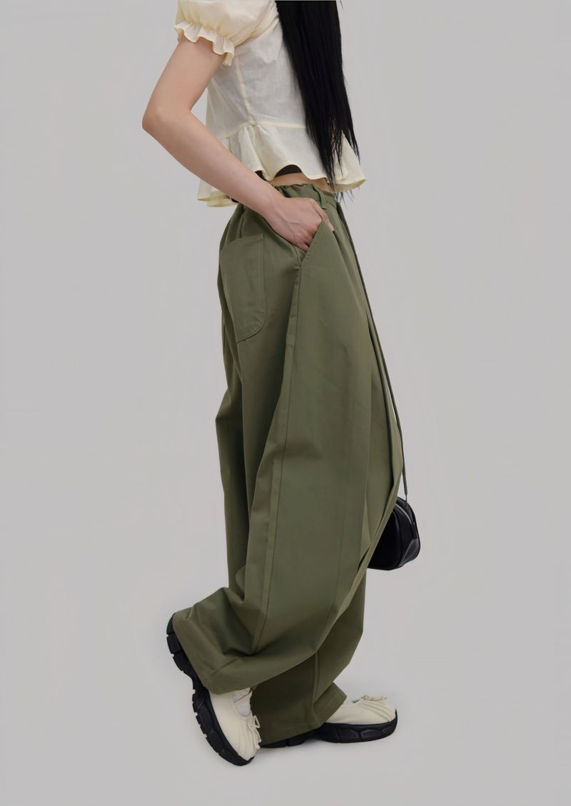 (UNISEX)Paneled Oversized Cargo Pants