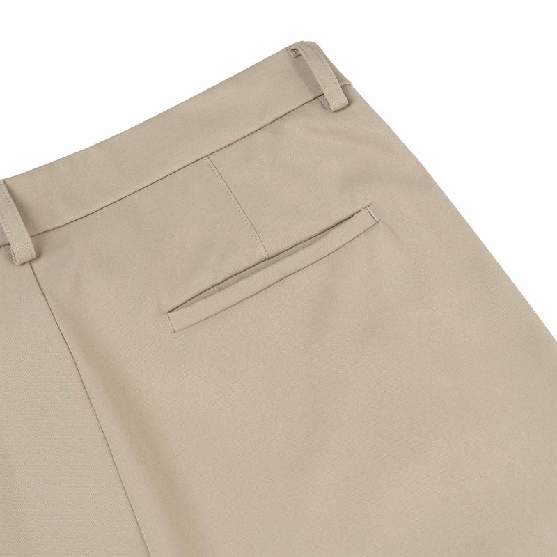 Metal Label Wide Trouser Pants - Cream
