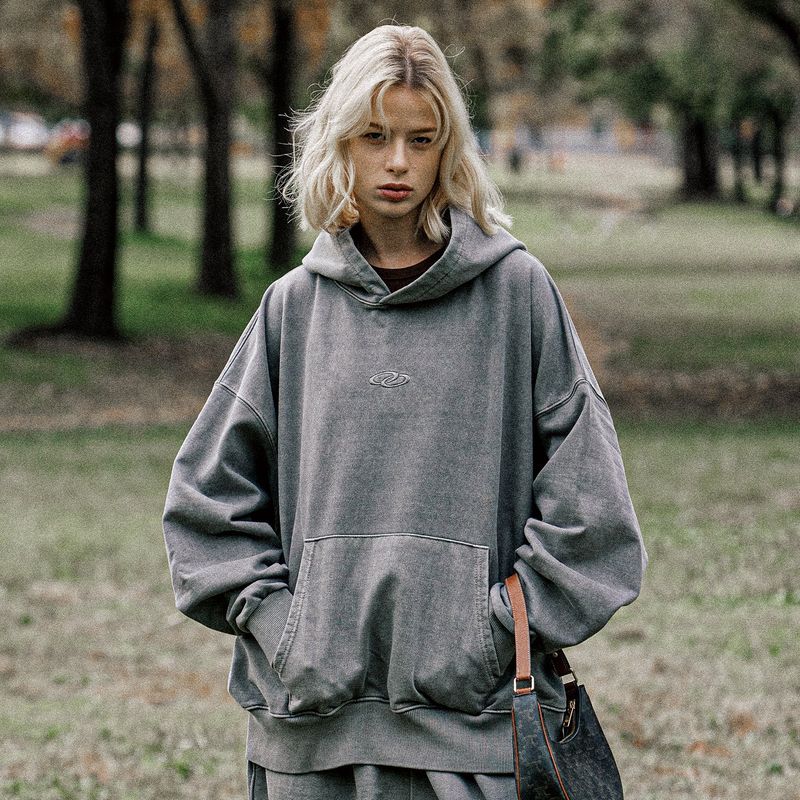 MAVRK（マーベリック）の「VINTAGE PIGMENT WASHING HOODED T-SHIRT GRAY（Tops）」