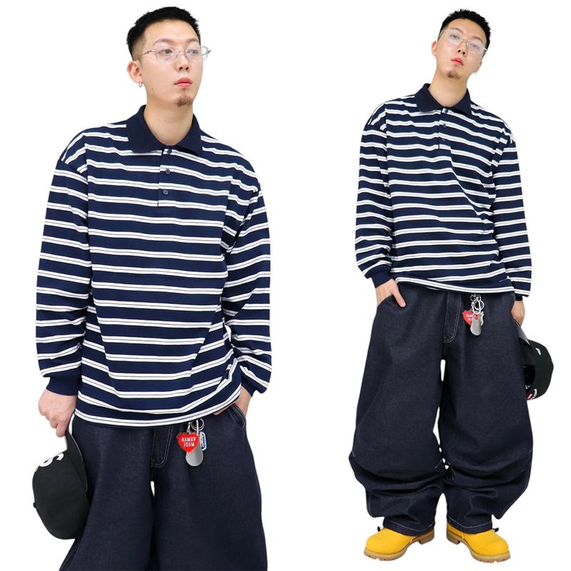 Oversized Vintage Collar Long Sleeve Tee