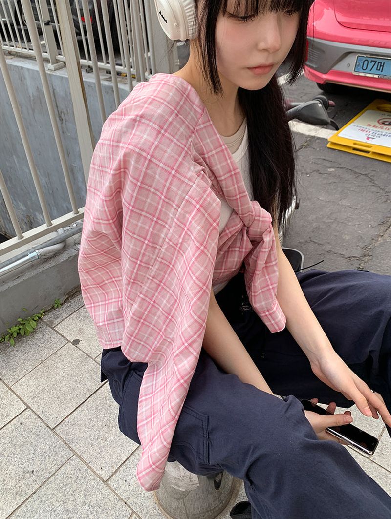 SHIRRING CHECK SHIRT (2C)