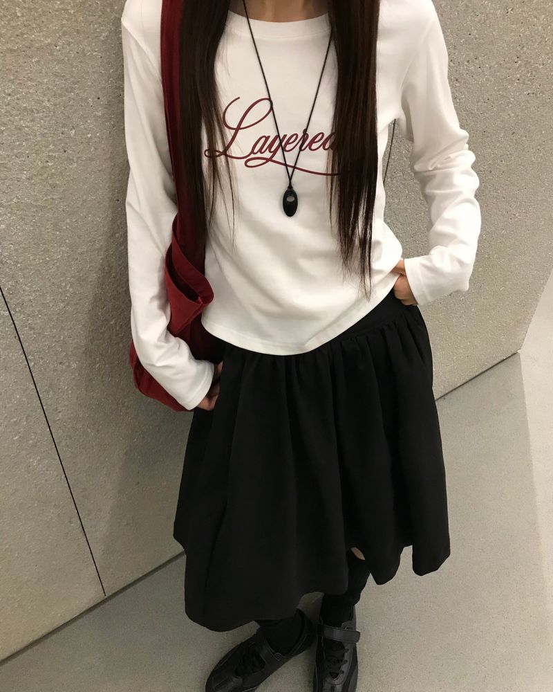 [ORIGINAL] Paper Lettering Long-Sleeve T-Shirt