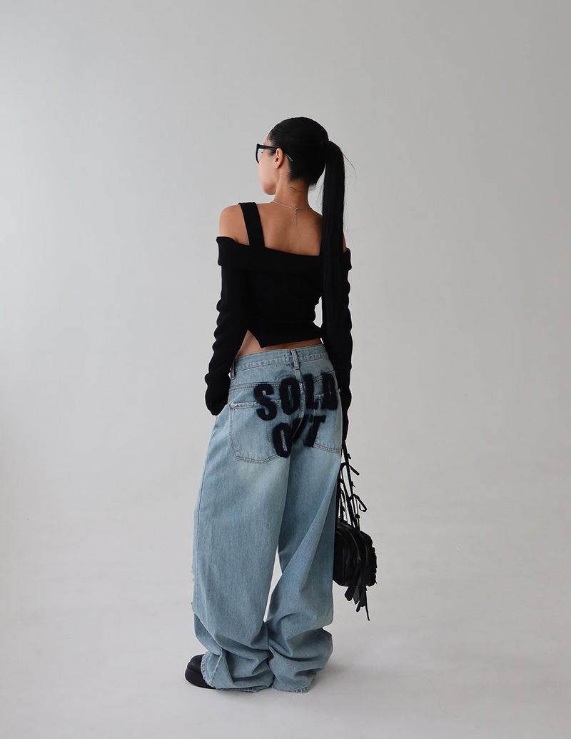 Delight-J(ディライトジェイ)の「hip lettering wide jeans(Pants)」