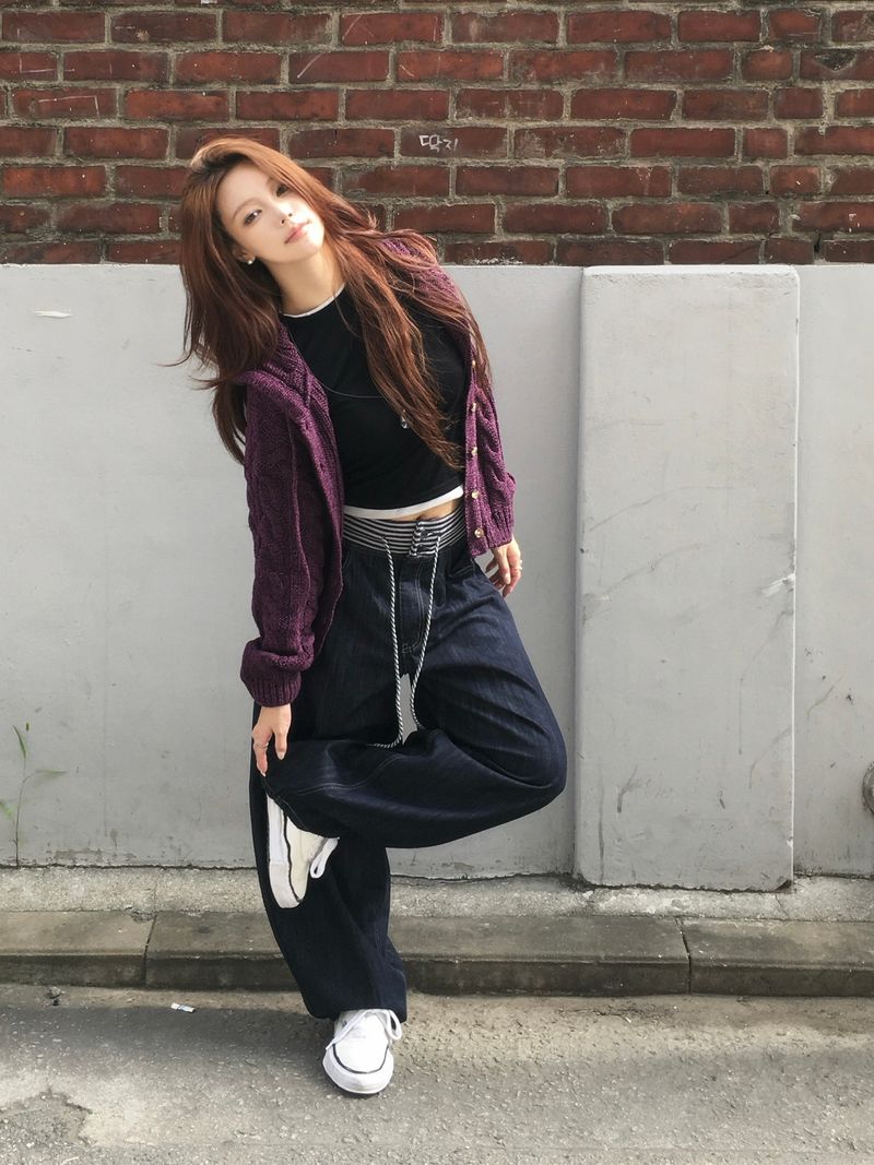Witty Cable Hooded Knit Cardigan (5c)