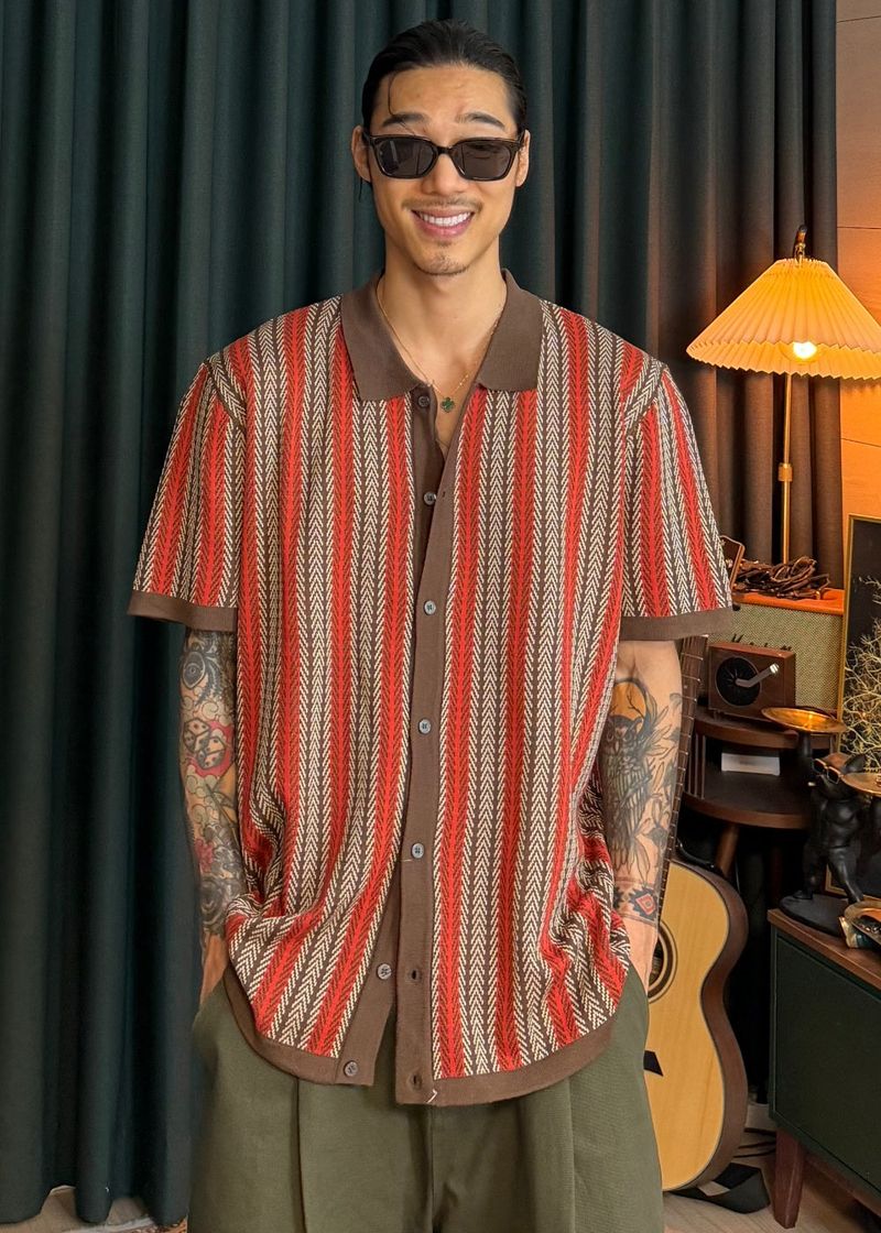 Insider Striped Collar Cardigan  3COLOR
