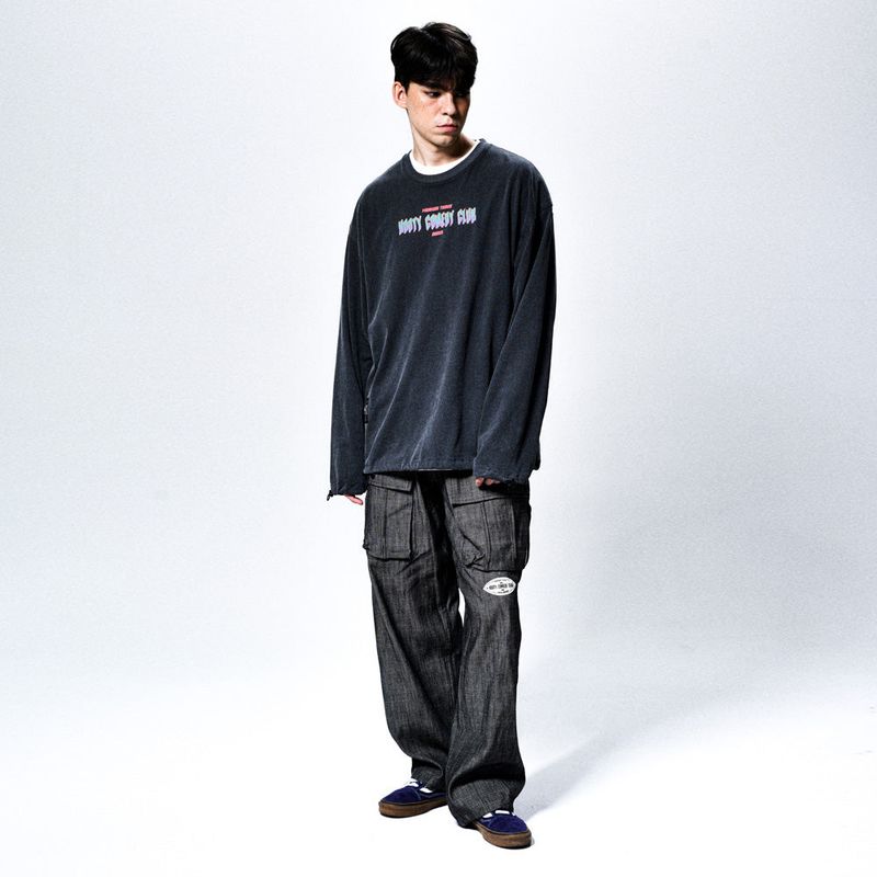 NUMBER EIGHT WIDE CARGO PANTS (BLACK)