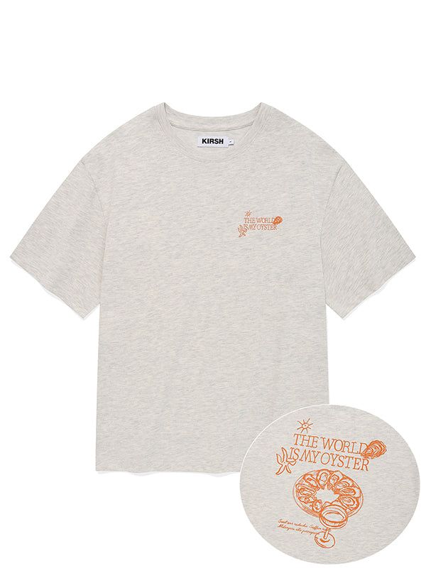 KIRSH（キルシー）の「UNI OYSTER GRAPHIC T-SHIRT [OATMEAL]（Tops）」