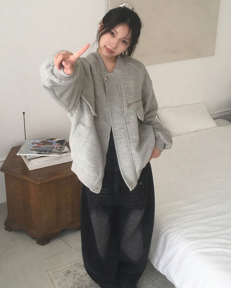 WONDER WONDER(ワンダーワンダー)の「Polva Brush Mohair Zipper blouson Jumper(Jackets/Outerwear)」