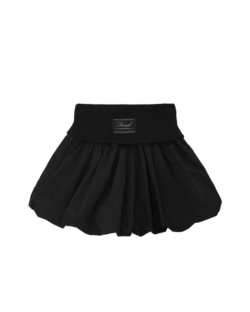 Folding puff skirt / black