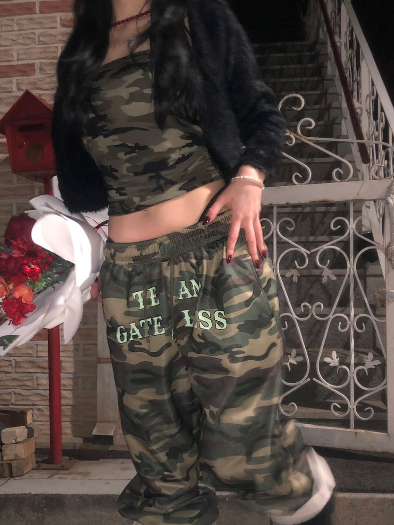 (2 Type) Patterned Wide Sweatpants