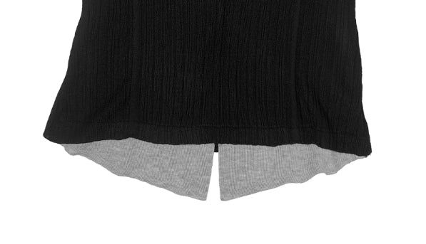 Elti Collar Color Matching Slim Ribbed Knit