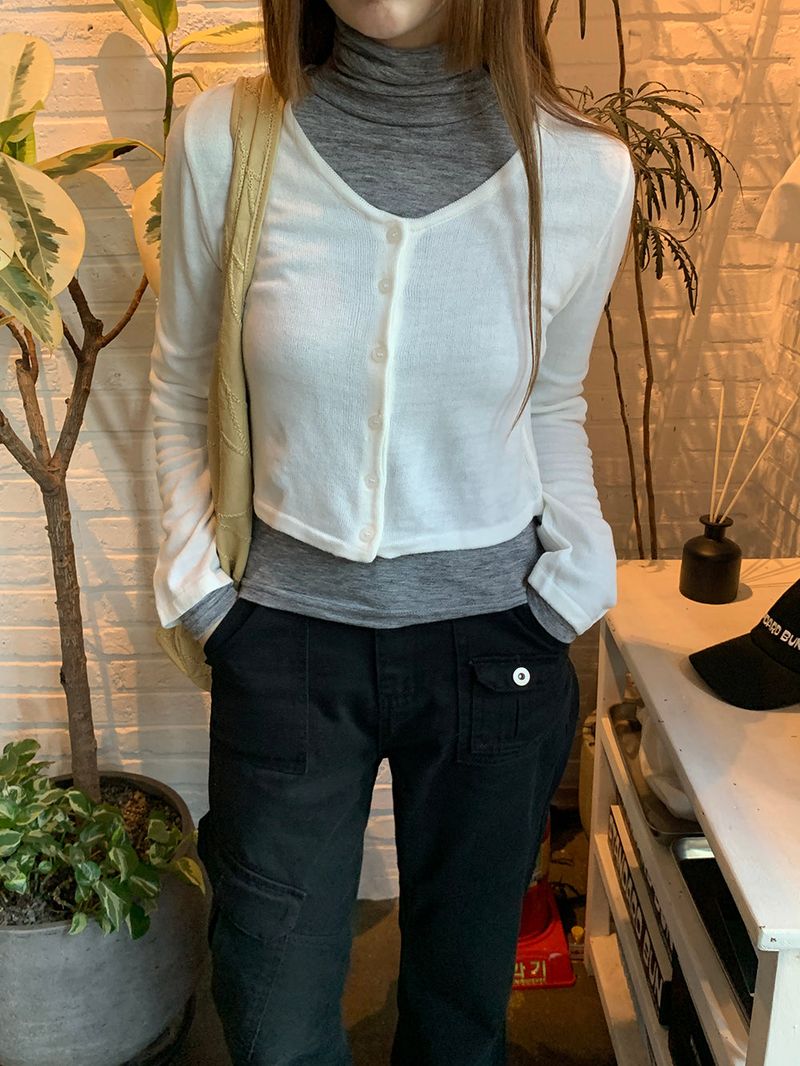 [MADE] PRINKLE LAYERED CROP CARDIGAN