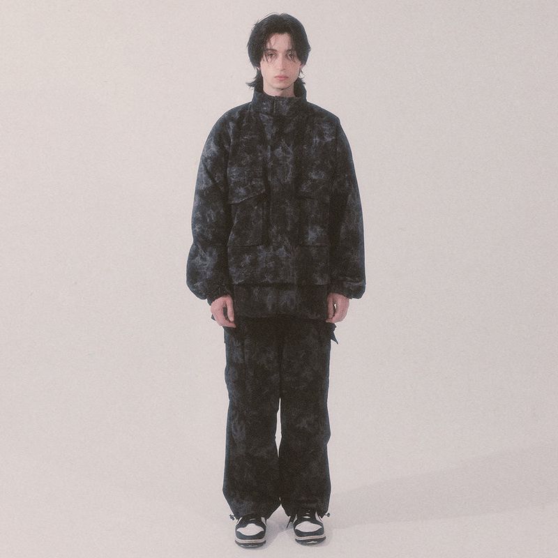 tie-dye crop jacket_black