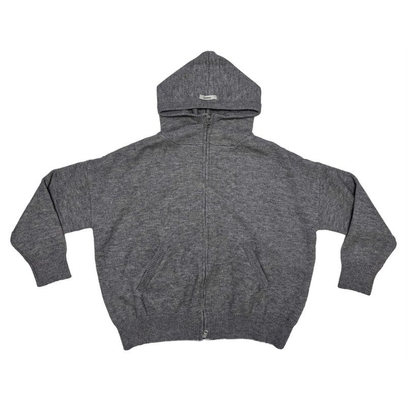 Grey knit hood jumper set