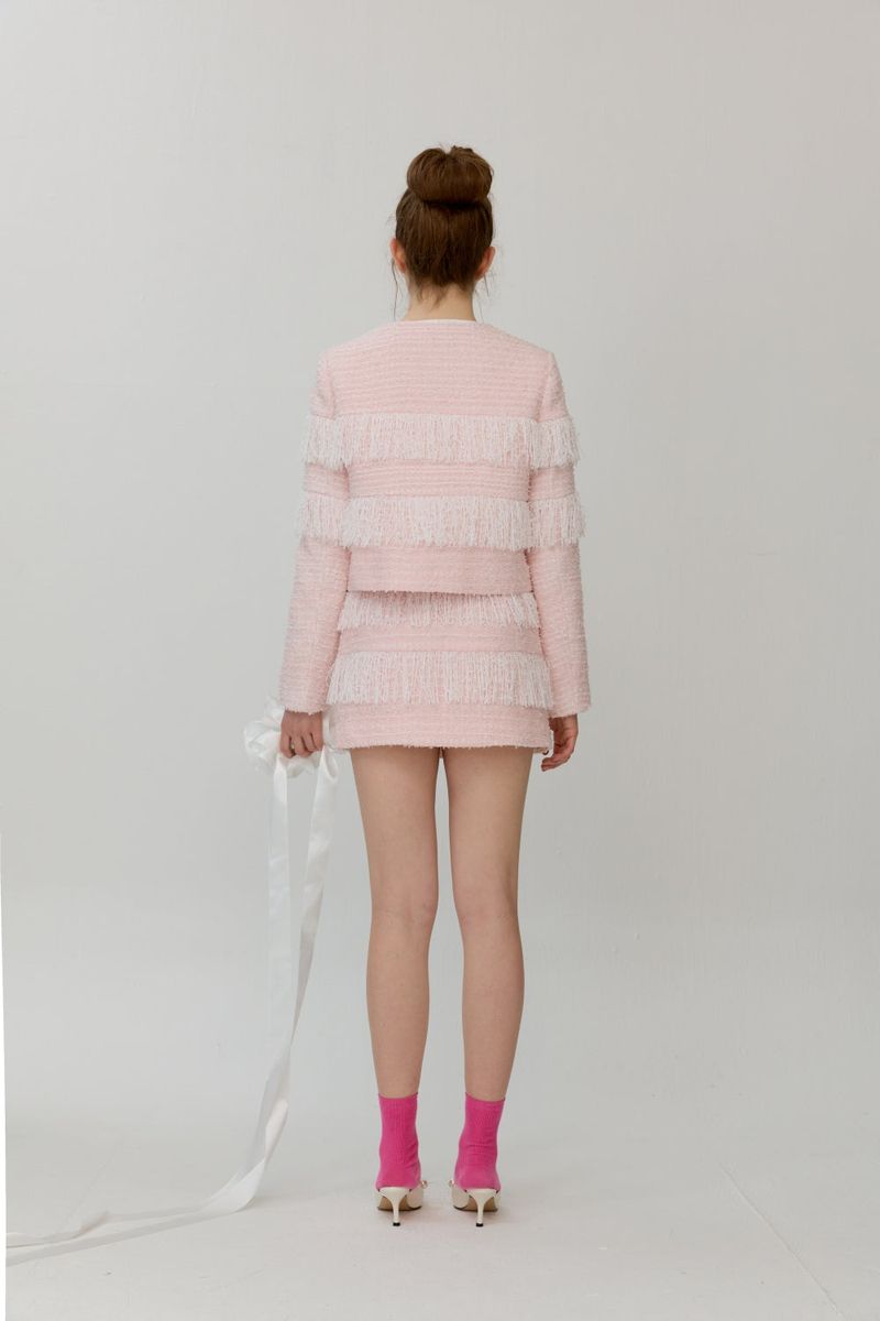 Fringe tweed jacket