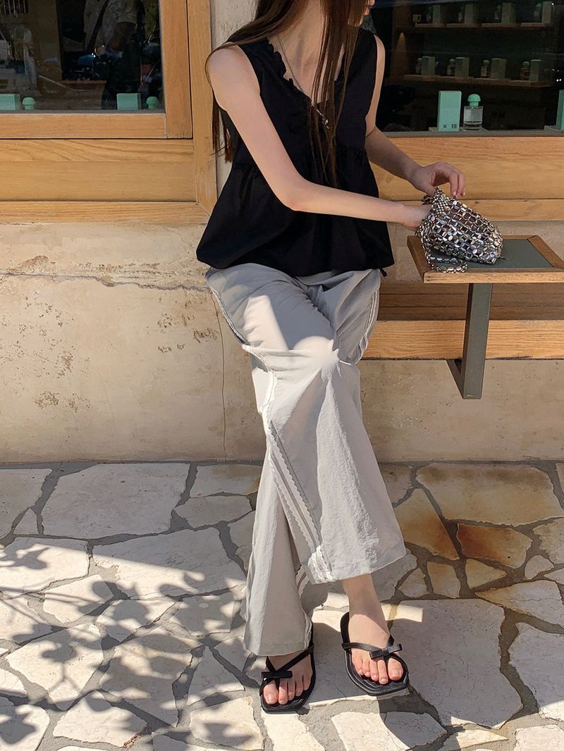 [MADE] Rollton nylon lace track bendable pants