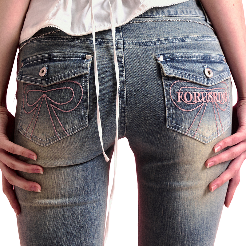 Forusring（フォーラスリング）の「RIBBON STITCH BOOTCUT JEANS [BLUE]（Pants）」