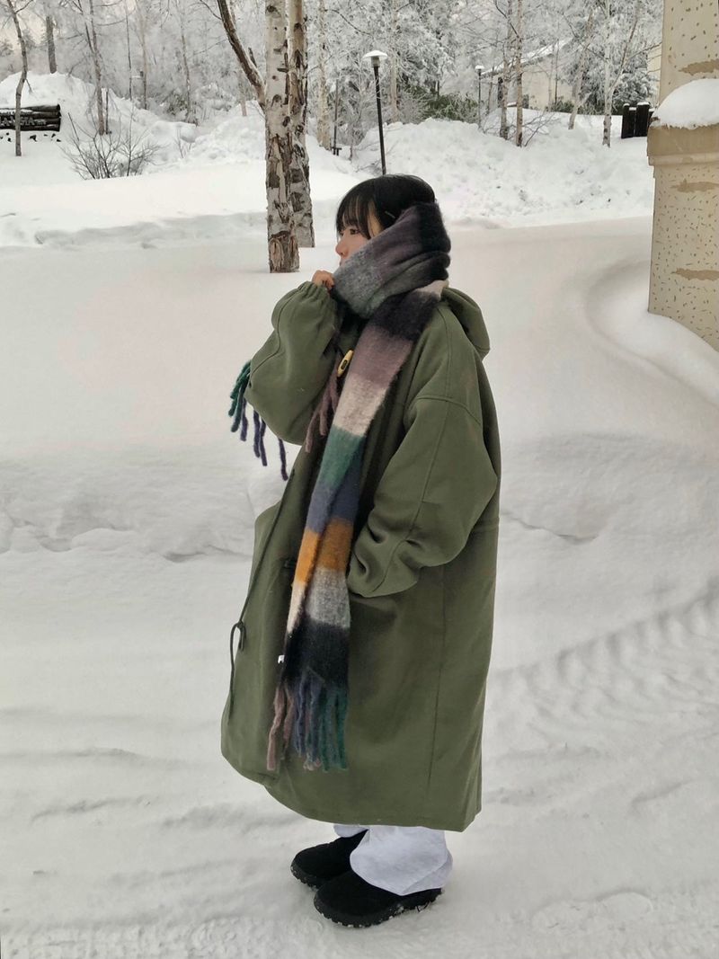 (quilted beam)Miyuki long hood duffle coat